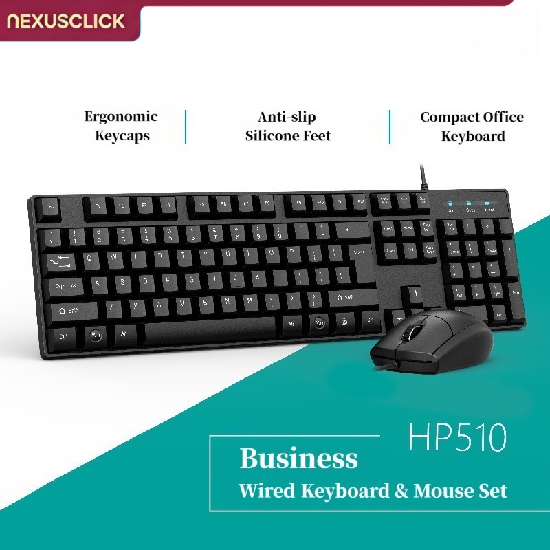 Pc Gaming All In One - Zestaw przewodowej klawiatury i myszy NexusClick,